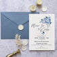 Invitación de Boda Azul Flores