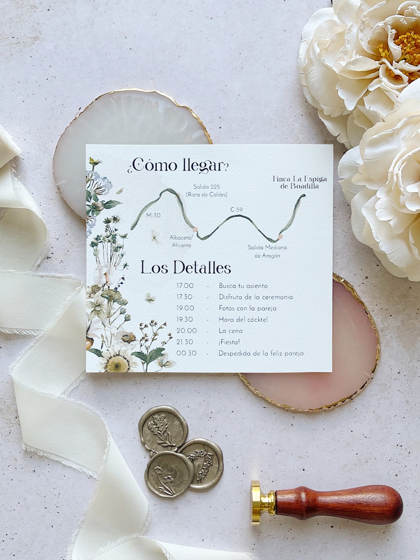 mapa de Boda Flores Secas