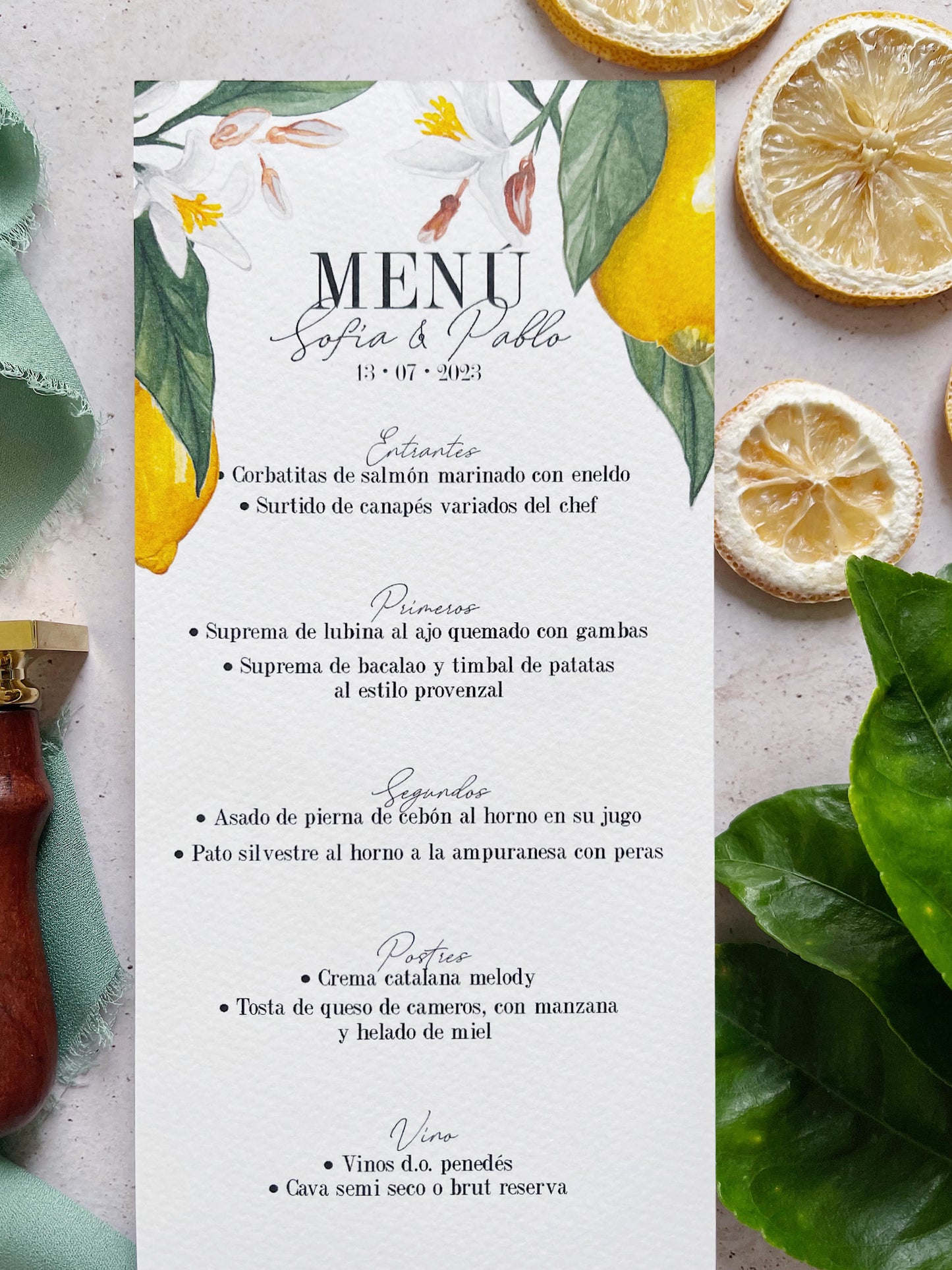 Menú de Boda Limón