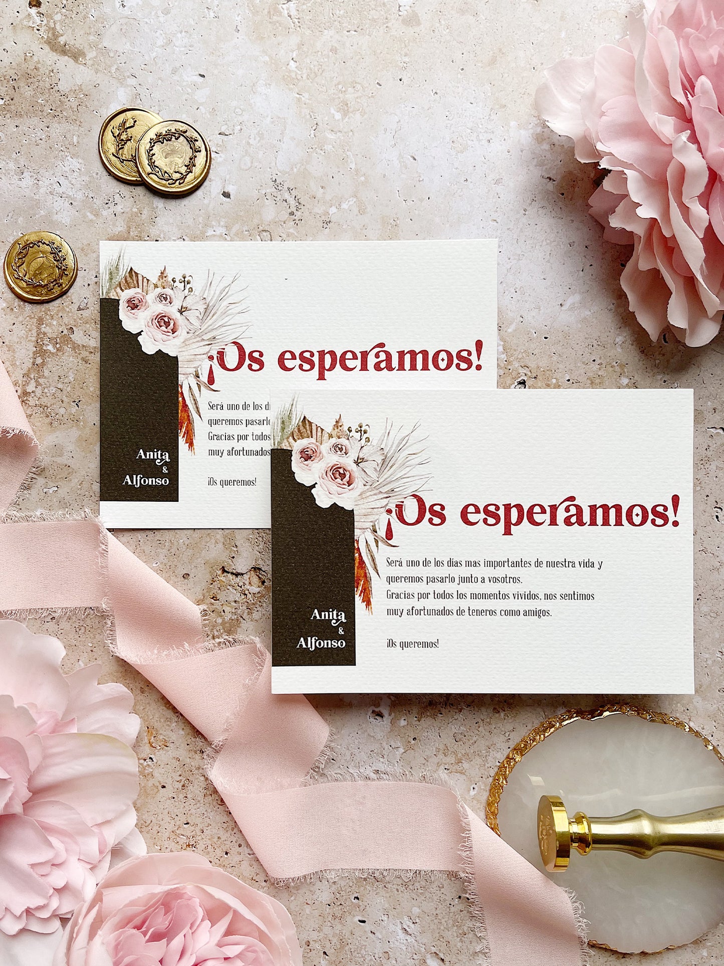 Invitación de Boda Flores Bohemia