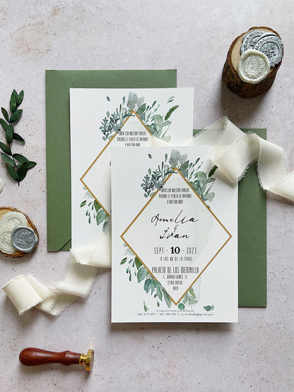 Invitación de Boda Flores Naturales