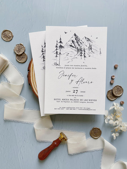 Invitación de Boda con Montañas